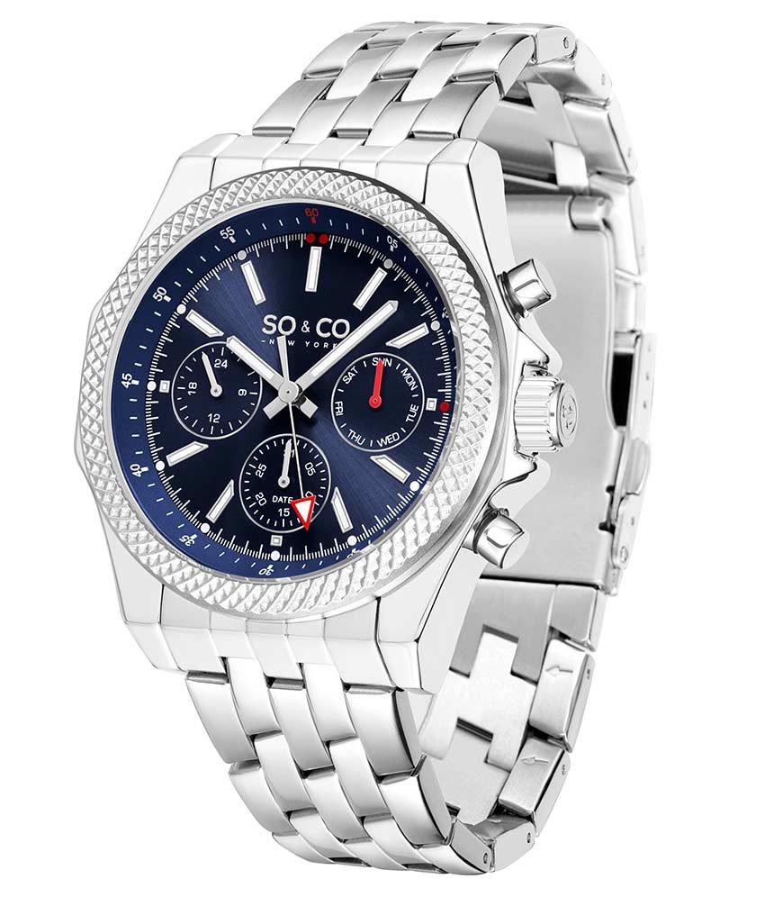 SO & CO New York Horseshoe Crystal Navy Leather Madison Quartz Watch Brand New MADISON NEW YORK QUARTZ MEN main image 3