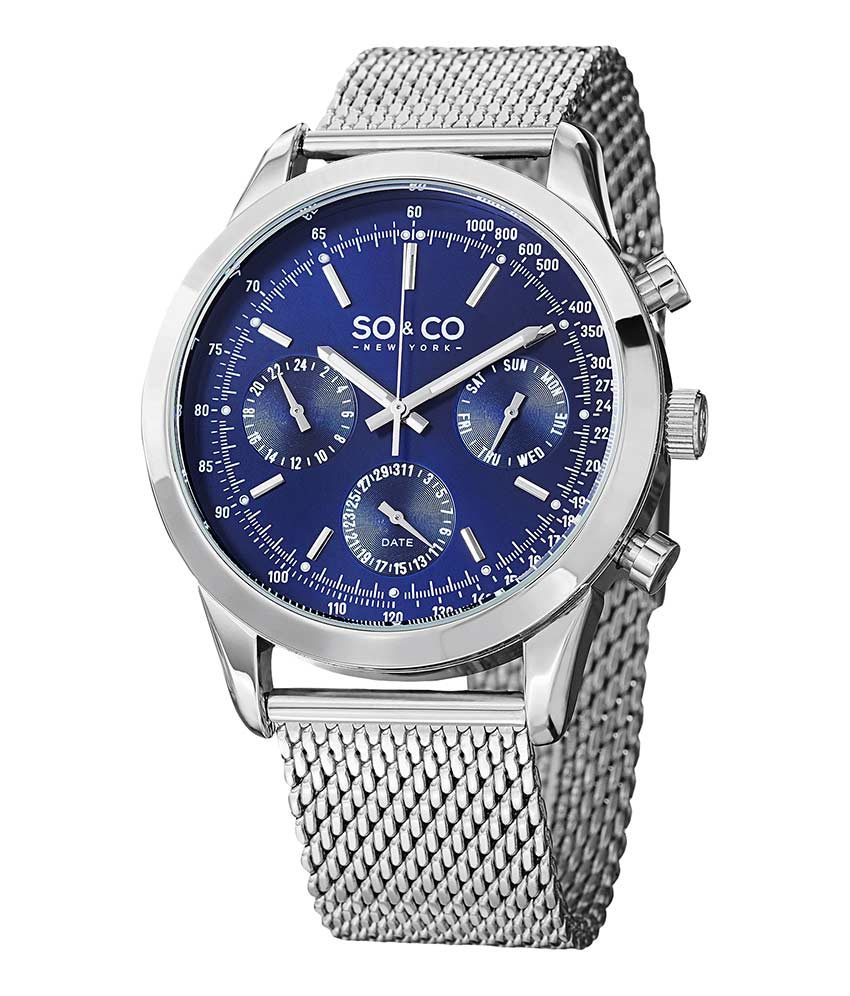 So & Co Tribeca Collection Watch Silver Water Resistant Stainless Steel Case Tribeca 5535 44mm – SO & CO main image 4