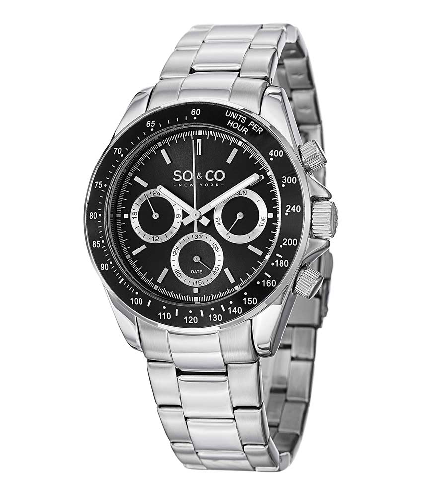 So & Co Tribeca Collection Watch Silver Water Resistant Stainless Steel Case Tribeca 5535 44mm – SO & CO main image 3
