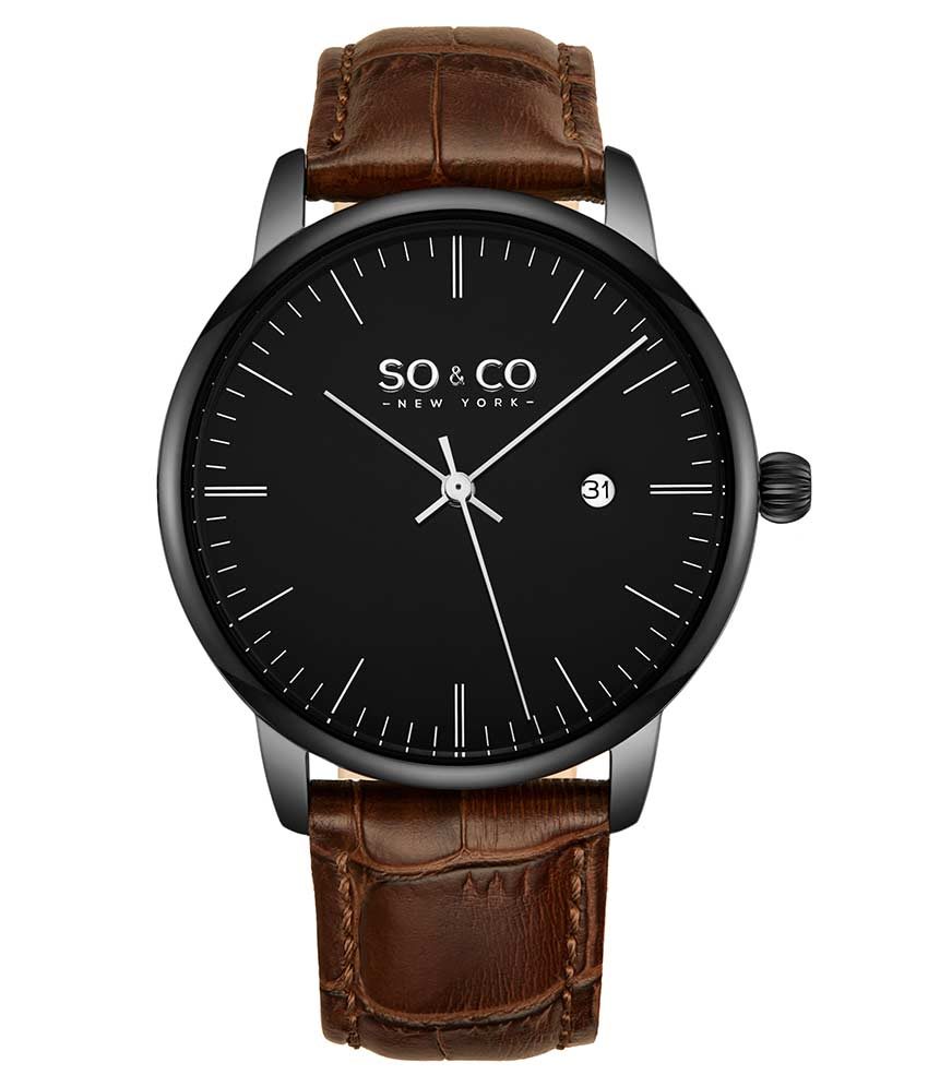 SO & CO New York Horseshoe Crystal Navy Leather Madison Quartz Watch Brand New MADISON NEW YORK QUARTZ MEN main image 4