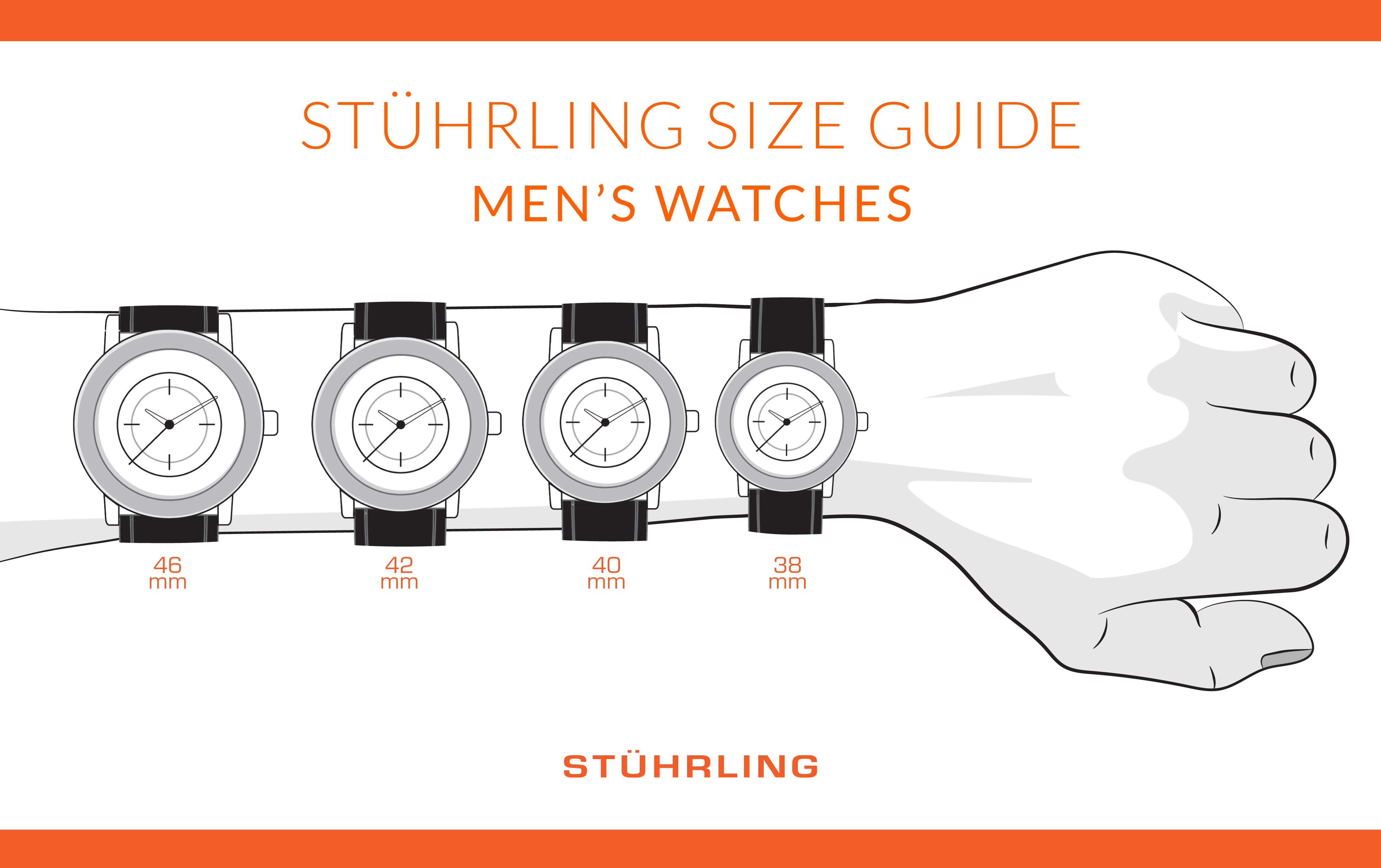 watch size chart